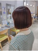 大人可愛い丸みボブラベンダーベージュ