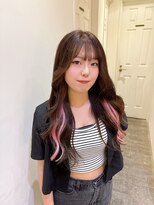 コル(CoL)&nbsp;エクステ７０本！ロングピンクインナーカラー♪