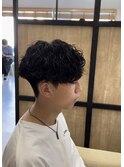 波巻きスパイラルパーマメンズマッシュ