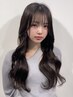 カラー＋プルエクステ60本～。（当日毛質をお選びください）