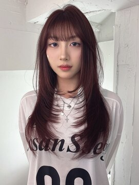 シェノン 表参道(CHAINON) 韓国レイヤーカット&チェリーレッド