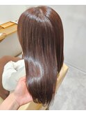透明感ピンクラベンダーカラーのさら艶ストレート