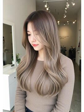 フュージョンファイブ(FUSION5) レイヤーロングベージュ20代30代40代くびれエクステ韓国ヘア