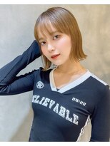 ロンドリゼル 札幌(Lond RiseL)&nbsp;オリーブグレー/前髪/ボブ/マロンベージュ/レイヤーカット/小顔