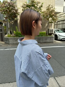 フェンヘアーアイス 中目黒(Fen.hair ici) 20代30代大人可愛い切りっぱなしボブ×ココアブラウン