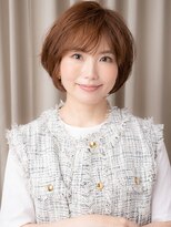 カバーヘア ブリス 戸田公園西口店(COVER HAIR bliss)&nbsp;ミルクティーベージュブリーチなしひし形ショートボブ30代40代X