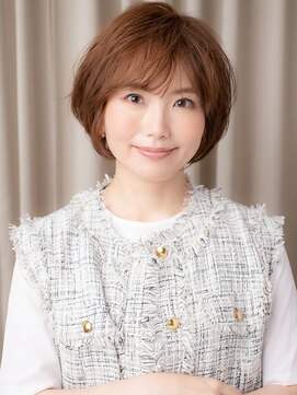カバーヘア ブリス 戸田公園西口店(COVER HAIR bliss) ミルクティーベージュブリーチなしひし形ショートボブ30代40代X