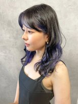 バブルス 成増店(BUBBLES)&nbsp;インナーカラー×ネイビーブルー