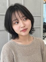 ルポシノエル(rupo si Noel)&nbsp;ショート_ウルフカット_シースルーバング_黒髪 (1)