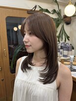 シエン 恵比寿(CIEN)&nbsp;顔まわりレイヤーロングスタイル&柔らか暖かみベージュ/恵比寿