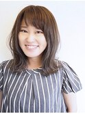 外ハネミディ×外国人風フォギーアッシュ
