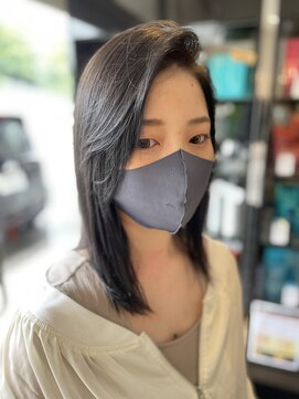 アリュール 琴崎店(ALURE) 韓国風かき上げ前髪ブルーブラック