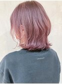 ピンクアッシュ_マロンベージュAラインボブ_ba318343