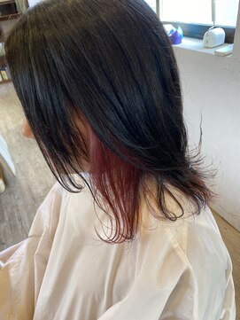 アヴニール ユー(AVENIR U) インナーカラー ブラック×ルビー