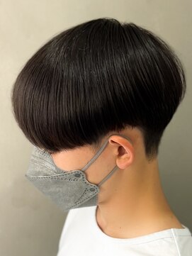 エルマーク(L-MARK) 黒髪マッシュナチュラルマッシュメンズヘア韓国ツーブロック