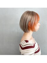 タグ(#tag) #ショート×インナーオレンジカラー