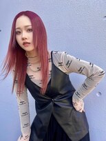 ガルボ ヘアー(garbo hair) カシス レッド ロング ピンク ストレート レイヤー