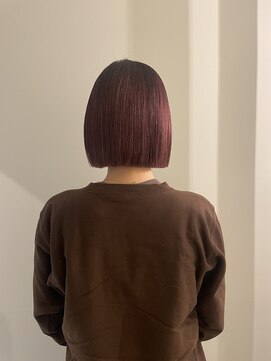 ユニコ(unico) ワインレッド/ボルドー/ボブ/ミディアム/暖色