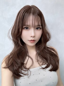 ロイ(Roi) 【Roi】小顔カットウェーブヘアミルクティーピンクくびレイヤー