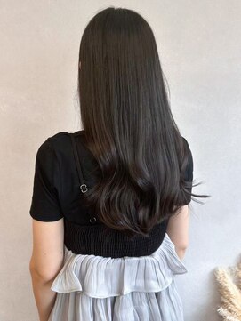 ミュラ(mulah) 赤み消しカラーオリーブグレージュ＊コテ巻きロング透明感カラー