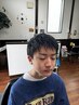 中学生カット＋顔そり＋シャンプー　￥２９００