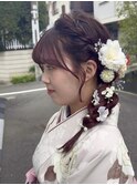 【 ヘアセット 】編みおろしヘア　卒業式 袴 着物　ヘアアレンジ
