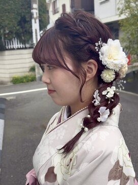 ガーランド (Garland) 【 ヘアセット 】編みおろしヘア　卒業式 袴 着物　ヘアアレンジ