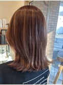 ピンクベージュハイライト