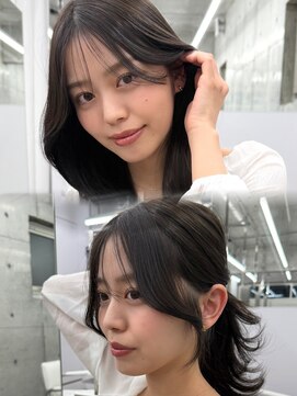 アイヴィ 表参道(IVY) 顔まわりカット 韓国ヘア くびれミディアム 【肥田亜沙美】