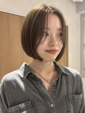 ラミエ バイ メルト 吉祥寺(lamie by melt) 小川/ブリーチなしwカラーオリーブグレージュボブ顔まわり吉祥寺