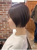 ツヤ髪スタイルブルージュマッシュウルフイヤリングカラー