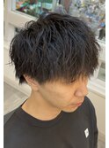 刈り上げ無しショートパーマ