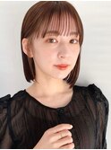 ボブ/前髪カット/縮毛矯正/アッシュベージュカラー/韓国風