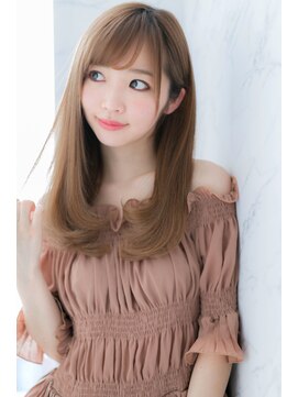 ローレン(LOREN) *LOREN*抜け感が可愛いハイトーングレージュ小顔セミディ