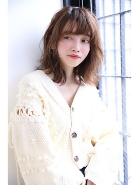 ノンダメージサロン ステラバイボヌール(Stella by Bonheur) 【川西能勢口】エアリーミディウルフのパーマヘア