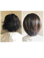 チェルシー 表参道&nbsp;髪質改善と酸熱トリートメントで縮毛矯正と同じ様に癖が伸びる