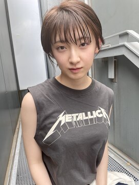 ヌード(NUDE) 「NUDE」#ウェットヘア ピンクベージュ ショートボブ