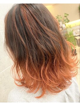 サンクレポ グラデーションカラー/ハイライト/オレンジカラー/佐藤拓哉