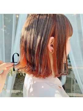 ファヴォリ(favori) 【favori自由が丘】オレンジインナーカラーボブ♪