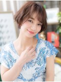斜めバングインナーカラーくせ毛風ボブc5戸田公園20代30代40代