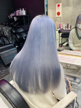 リル 溝の口(LiL) ブルーシルバー/溝の口/ブリーチ/ダブルカラー/レイヤーカット