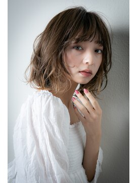 モッズヘア 越谷(mod's hair) イヤリングカラーゆるふわエアリーボブパーマw越谷10代20代30代!