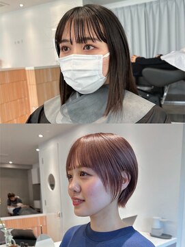 タス(tas) tas似合わせカット before&after 【ハイトーンショート】