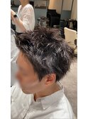 メンズパーマ アップバング スパイキーショート