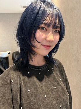 コト 福井大和田店(coto) 福井 大和田 ダブルカラー スモークブルー レイヤーカット