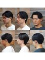 メンズツイン&nbsp;ナチュラルセンターパート、フェザーパーマ