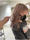 【CROP】ハイトーンベージュ×ブリーチ×白髪ぼかし