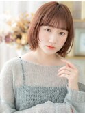 韓国風ベージュピンク外ハネミニボブc5戸田公園20代30代40代