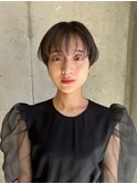 大人可愛いフレアバング暗髪アッシュ20代30代