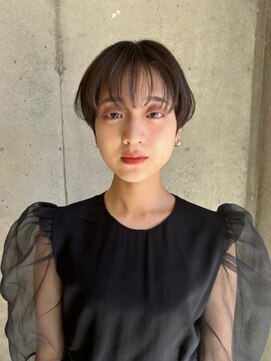 ヘア ルーナ バイ アプリーレ(hair lune by Aprire) 大人可愛いフレアバング暗髪アッシュ20代30代